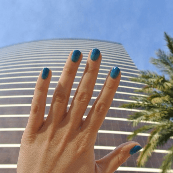 nails by natalie Jessica GELeration capri sea with Gelish my sugar baby ombre manicure