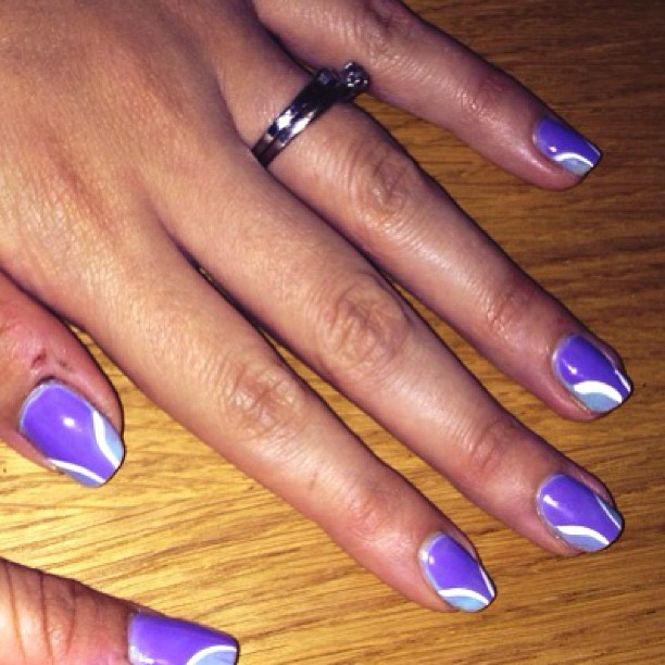 nails by natalie london inspired by Instrgram Sophy Robson CND Shellac Lilac Longing and Jessica GELeration Surfer Boyz and Berry manicure