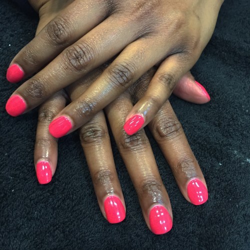 nails by natalie rose london mobile nail technician manicure pedicure hot pink