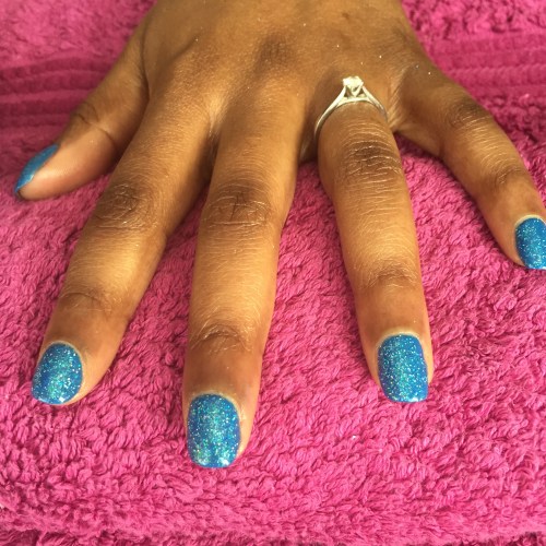 nails by natalie rose london mobile nail technician sparkly blue hen do manicure streatham