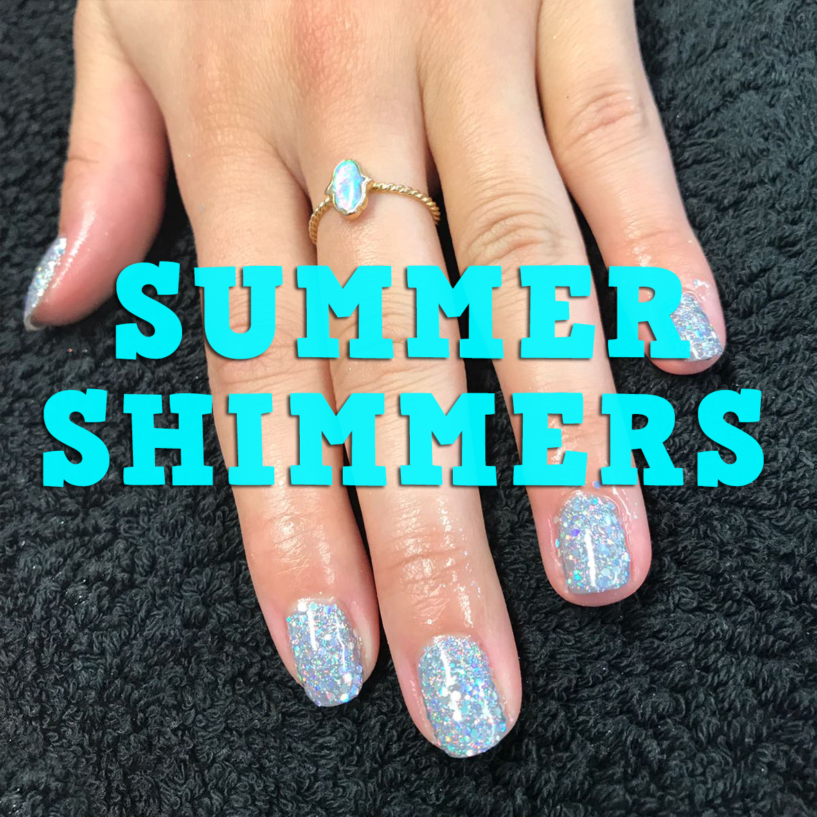 Summer Shimmers in the Sunshine nails by natalie rose london
