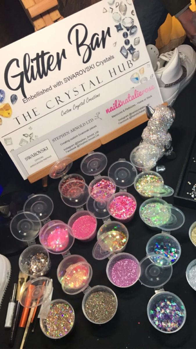Swarovski Glitter Party nails by natalie rose london