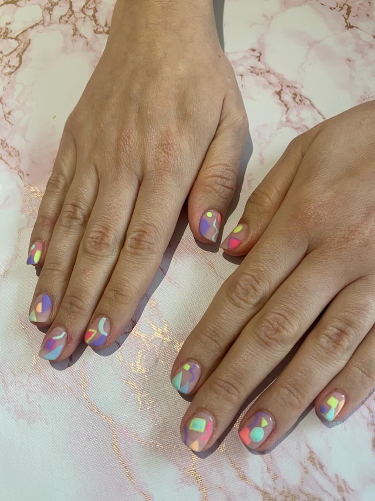 nails by natalie rose london mobile manicure autum vibes Saved by the Bell 80s Nail Art