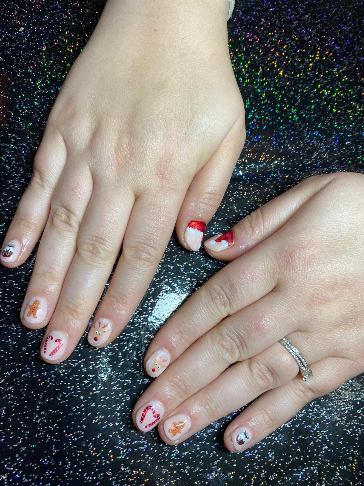Festive Nail Art 2021 nails by natalie rose london mobile manicure