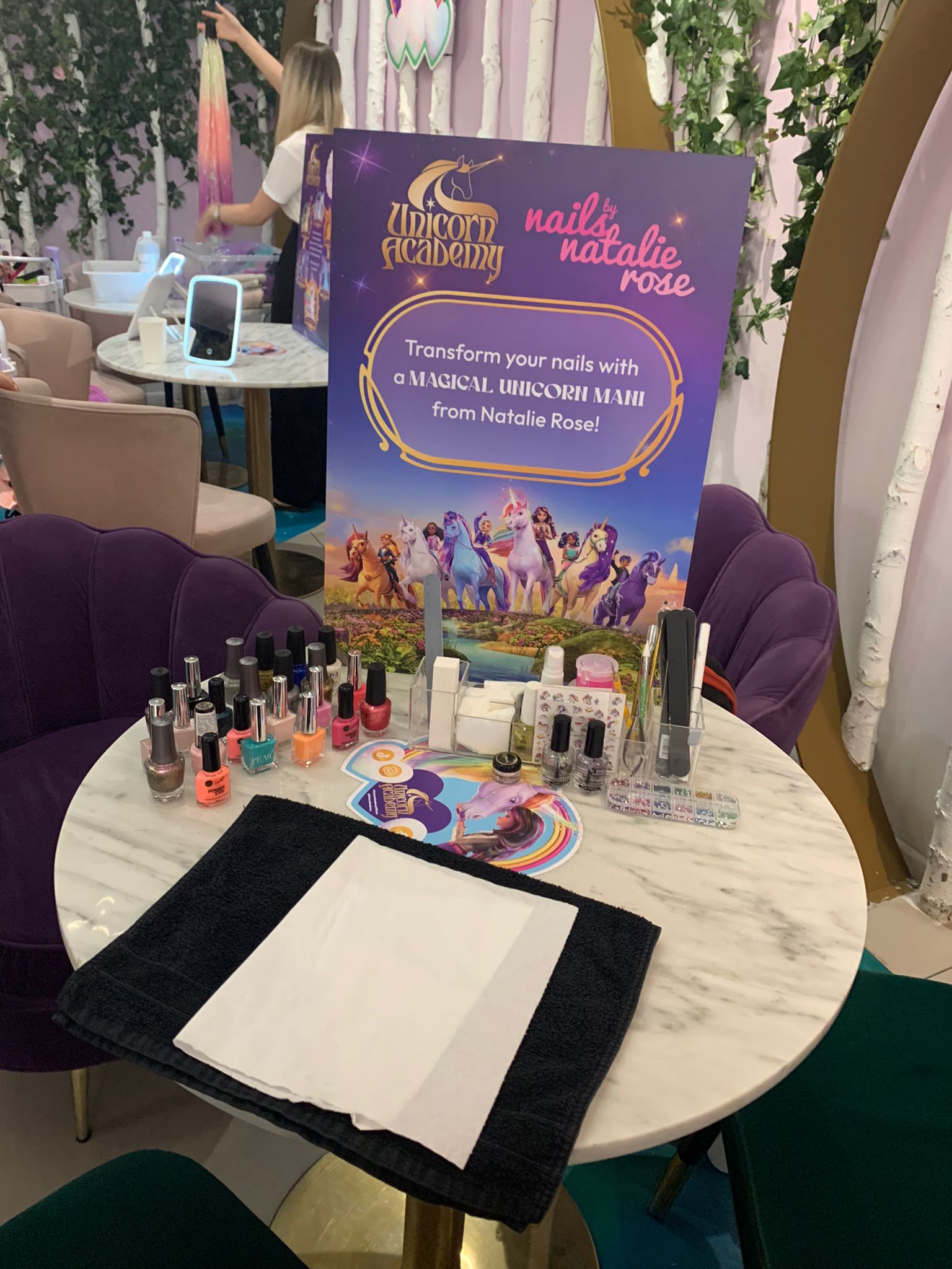 Unicorn Academy Netflix Press Day nails by natalie rose mobile london manicure