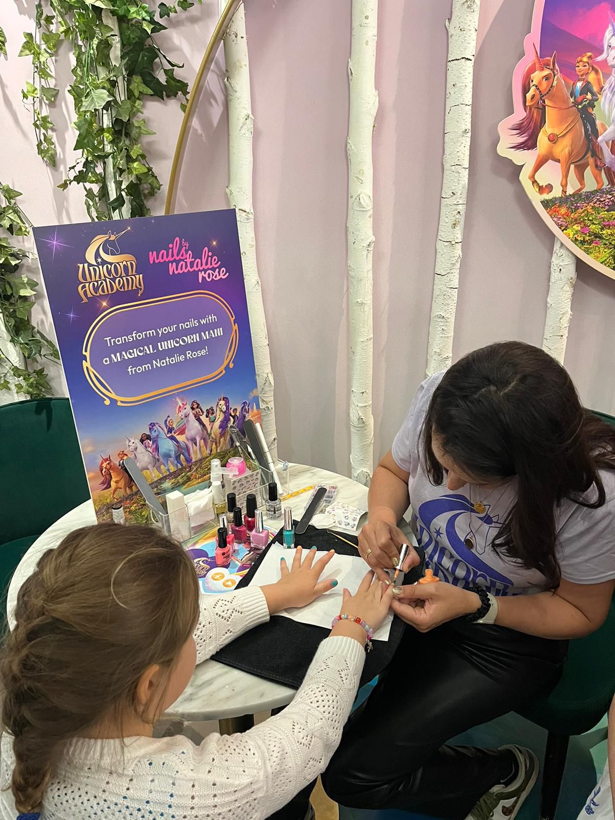 Unicorn Academy Netflix Press Day nails by natalie rose mobile london manicure